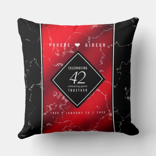 Elegant 42. Jasper Hochzeitstag Kissen (Rückseite)