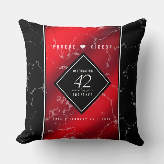 Elegant 42. Jasper Hochzeitstag Kissen (Vorderseite)