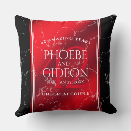 Elegant 42. Jasper Hochzeitstag Kissen (Rückseite)