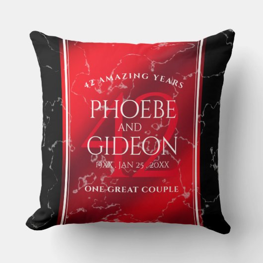 Elegant 42. Jasper Hochzeitstag Kissen (Vorderseite)