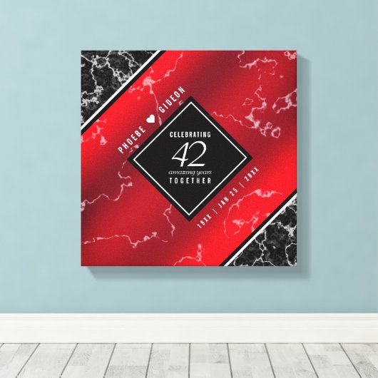 Elegant 42. Jasper Hochzeitstag Leinwanddruck (Insitu (Holzboden))