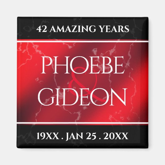 Elegant 42. Jasper Hochzeitstag Magnet (Vorne)