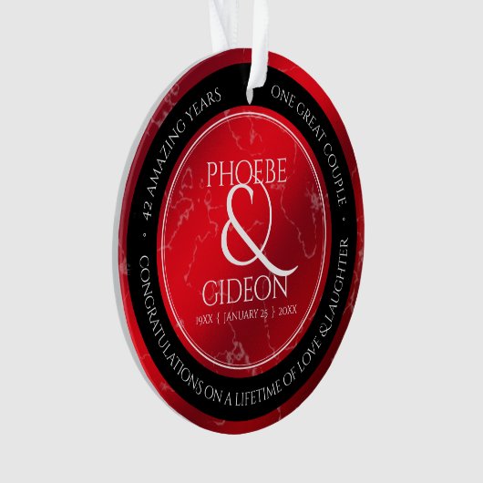 Elegant 42. Jasper Hochzeitstag Ornament (Vorderseite)