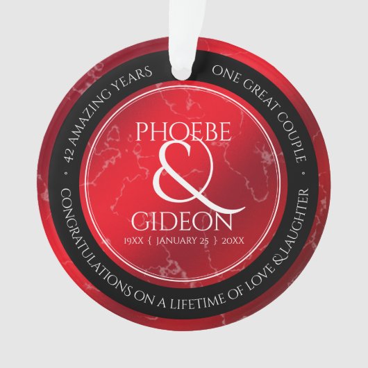 Elegant 42. Jasper Hochzeitstag Ornament (Vorderseite)