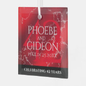 Elegant 42. Jasper Hochzeitstag Ornament Aus Glas (Vorderseite links)