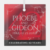 Elegant 42. Jasper Hochzeitstag Ornament Aus Glas (Vorderseite)