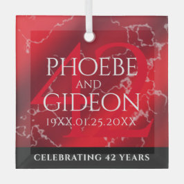 Elegant 42. Jasper Hochzeitstag Ornament Aus Glas