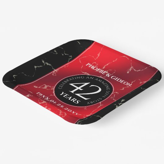 Elegant 42. Jasper Hochzeitstag Pappteller (Gewinkelt)