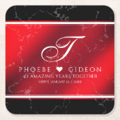 Elegant 42. Jasper Hochzeitstag Rechteckiger Pappuntersetzer (Vorderseite)