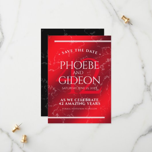 Elegant 42. Jasper Hochzeitstag Save The Date (Vorderseite/Rückseite Beispiel)