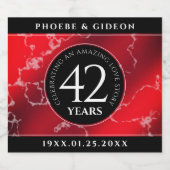 Elegant 42. Jasper Hochzeitstag Schaumweinetikett (Einzelnes Label)