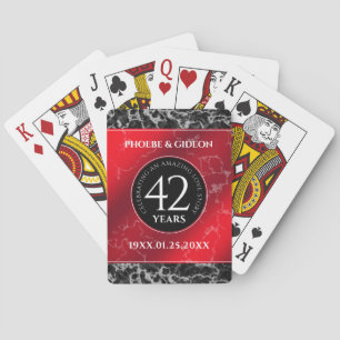 Elegant 42. Jasper Hochzeitstag Spielkarten