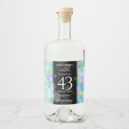 Elegant 43. Opal Hochzeitstag Alkoholflaschenetikett