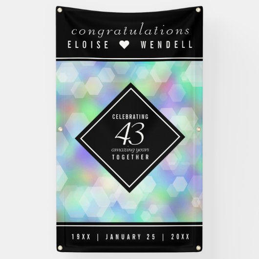 Elegant 43. Opal Hochzeitstag Banner (Vertikal)