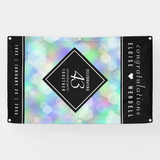 Elegant 43. Opal Hochzeitstag Banner (Horizontal)