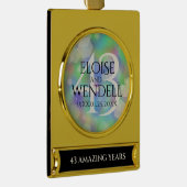 Elegant 43. Opal Hochzeitstag Banner-Ornament Gold (Rechts)