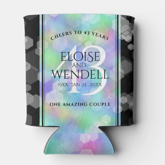 Elegant 43. Opal Hochzeitstag Dosenkühler (Rückseite)