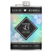 Elegant 43. Opal Hochzeitstag Flachmann (Vorderseite)