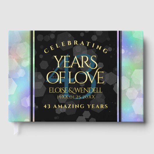 Elegant 43. Opal Hochzeitstag Gästebuch (Vorderseite)