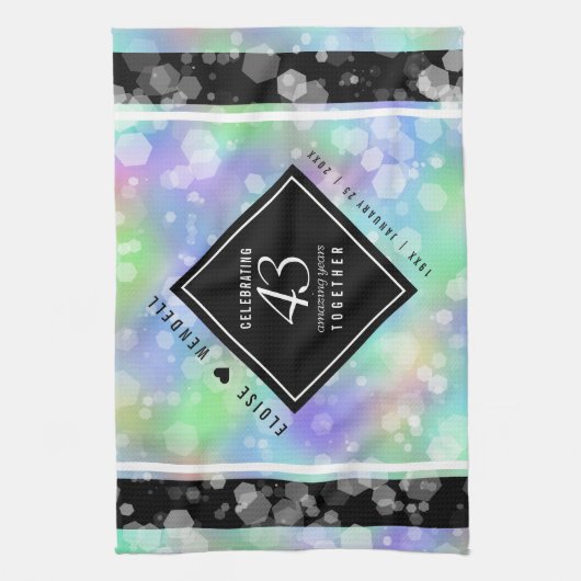 Elegant 43. Opal Hochzeitstag Geschirrtuch (Vertikal)