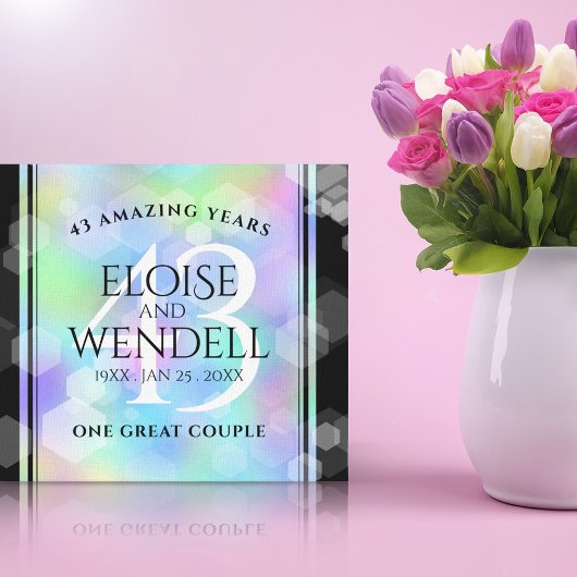 Elegant 43. Opal Hochzeitstag Leinwanddruck