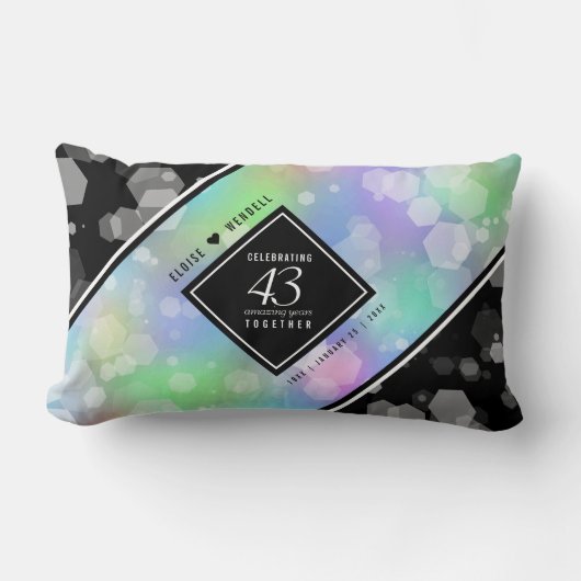 Elegant 43. Opal Hochzeitstag Lendenkissen (Vorderseite)