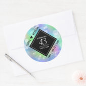 Elegant 43. Opal Hochzeitstag Runder Aufkleber (Umschlag)