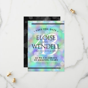 Elegant 43. Opal Hochzeitstag Save The Date