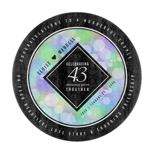 Elegant 43. Opal Hochzeitstag Schneidebrett (Vorderseite)