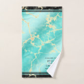 Elegant 44. Hochzeitstag in Türkis Badhandtuch Set (Handtuch)