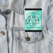 Elegant 44. Hochzeitstag in Türkis Button (Insitu)