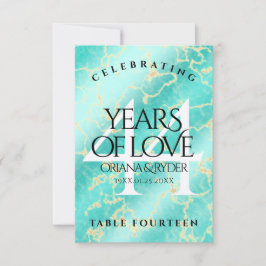 Elegant 44. Hochzeitstag in Türkis Dankeskarte