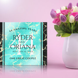 Elegant 44. Hochzeitstag in Türkis Leinwanddruck