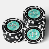 Elegant 44. Hochzeitstag in Türkis Pokerchips (Stapel)