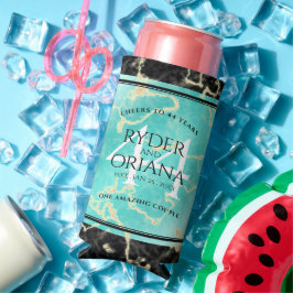 Elegant 44. Hochzeitstag in Türkis Selters Dosenkühler