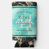 Elegant 44. Hochzeitstag in Türkis Selters Dosenkühler (Rückseite)