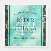 Elegant 44. Hochzeitstag in Türkis Serviette (Vorderseite)