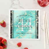 Elegant 44. Hochzeitstag in Türkis Serviette (Beispiel)