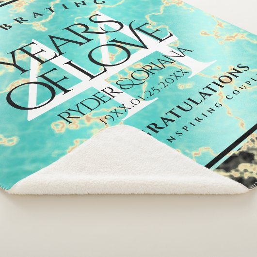 Elegant 44. Hochzeitstag in Türkis Sherpadecke (3/4)