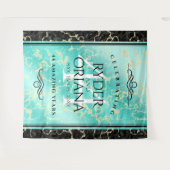 Elegant 44. Hochzeitstag in Türkis Wandteppich (Vorderseite (Horizontal))