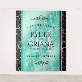 Elegant 44. Hochzeitstag in Türkis Wandteppich