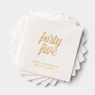 Elegant 45. Hochzeitstag Goldmedaille Napkins Servietten Mit Folie