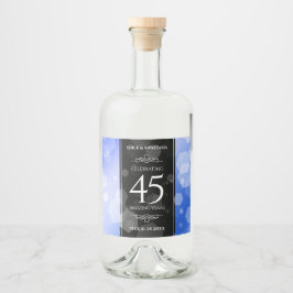 Elegant 45. Sapphire Hochzeit Jahrestag Alkoholflaschenetikett