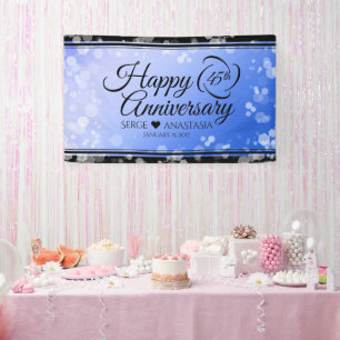 Elegant 45. Sapphire Hochzeit Jahrestag Banner