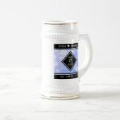 Elegant 45. Sapphire Hochzeit Jahrestag Bierglas (VorderseiteRechts)