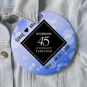 Elegant 45. Sapphire Hochzeit Jahrestag Button (Beispiel)