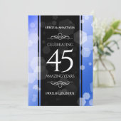 Elegant 45. Sapphire Hochzeit Jahrestag Einladung (Stehend Vorderseite)