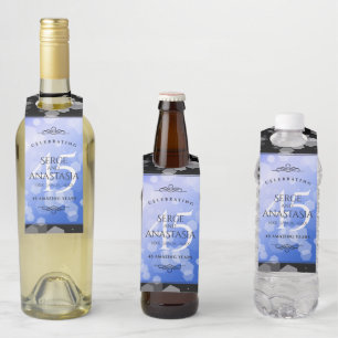 Elegant 45. Sapphire Hochzeit Jahrestag Flaschenanhänger