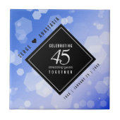 Elegant 45. Sapphire Hochzeit Jahrestag Fliese (Vorderseite)