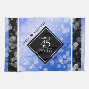 Elegant 45. Sapphire Hochzeit Jahrestag Geschirrtuch
